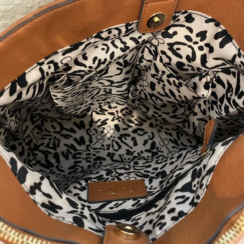 Jessica Simpson Lacey Faux Leather Hobo Bag in Natural Straw